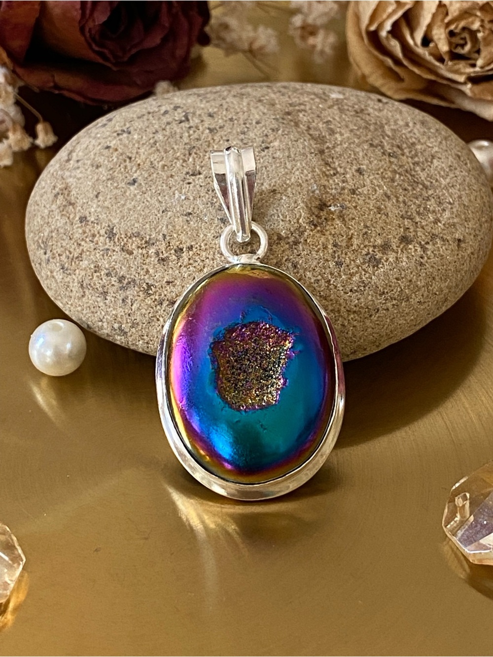 Titanium Druzy Pendant - Picture 2 of 10